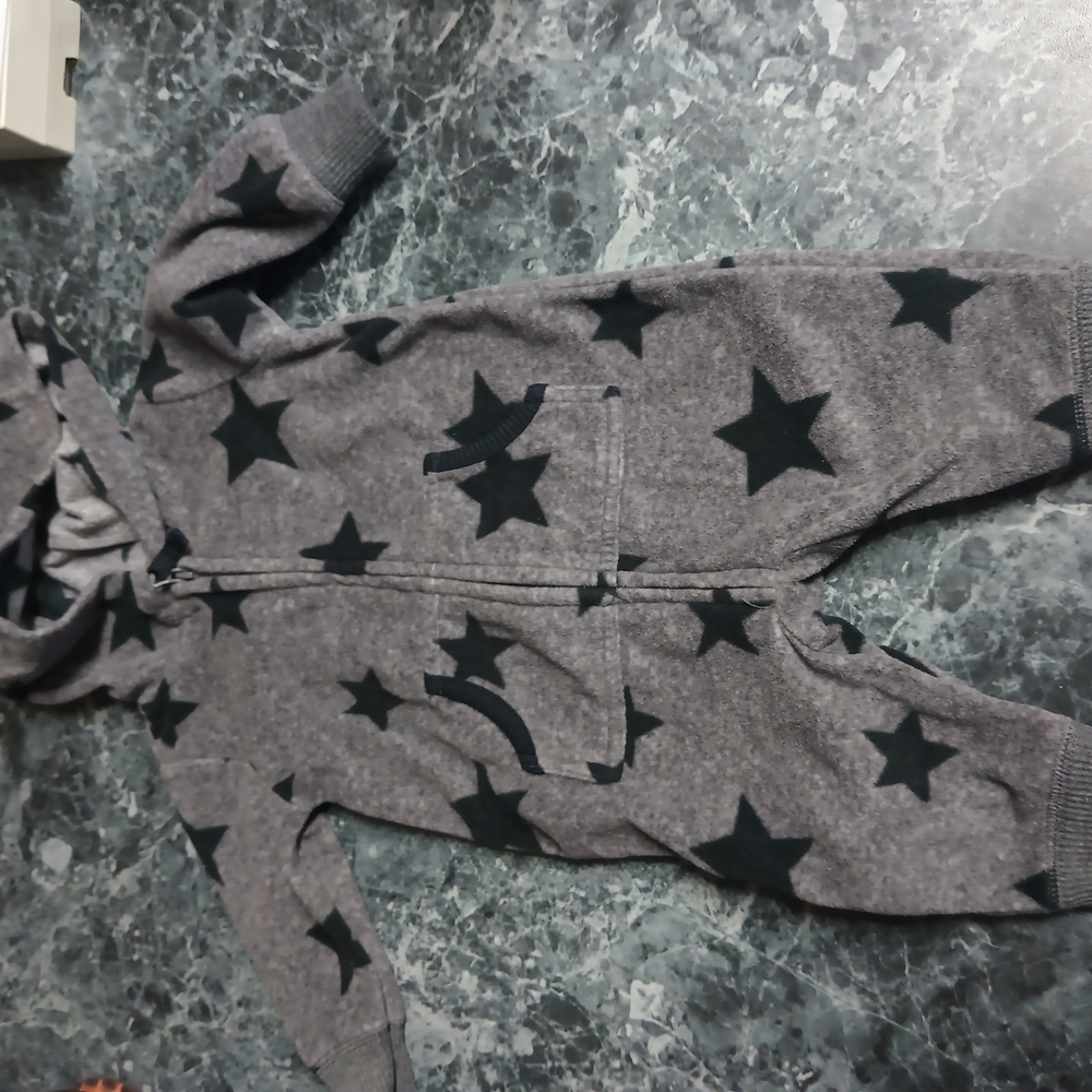 Gray Star Patterned Hooded PJ'S